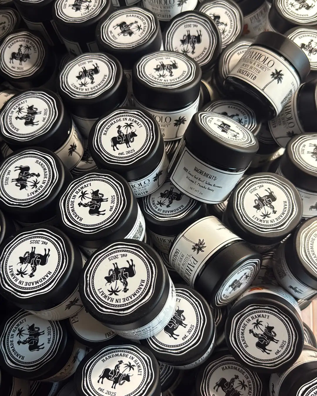 Paniolo jars with the Handmade in Hawaiʻi seal